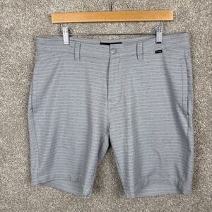 Travis Mathew Shorts Men's 36 Stretch Performance Golf Gray Striped